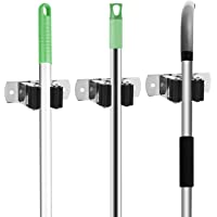 Los mejores  - 3pcs Colgador Escoba y Fregona-Colgador de Escobas- Soporte de Escobas y Fregonas Inoxidable Organizador para Cocina…